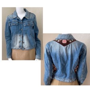 Anthropologie Artisian De Luxe Embelished Jean Denim Jacket Small Designed